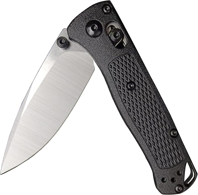 HUAAO Mini Folding Pocket Knife, Plain Edge, Thumb Stud Manual Open, Glass Reinforced Nylon Grivory