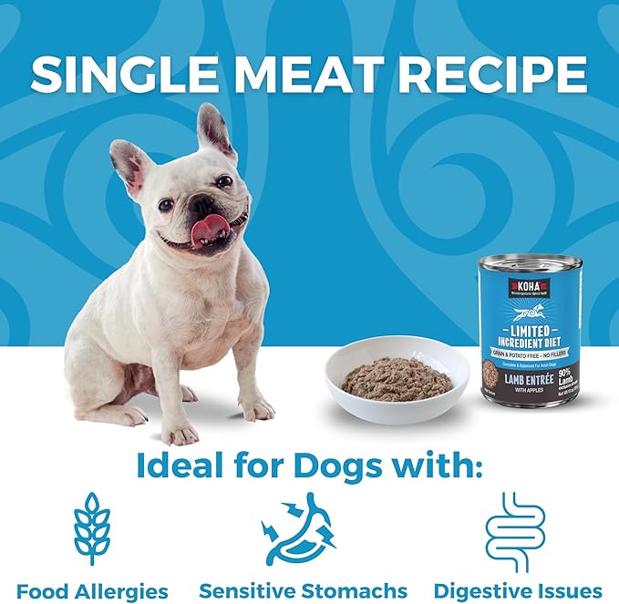 KOHA Limited Ingredient Diet Lamb Entrée for Dogs - Grain Free Wet Dog Food with No Fillers