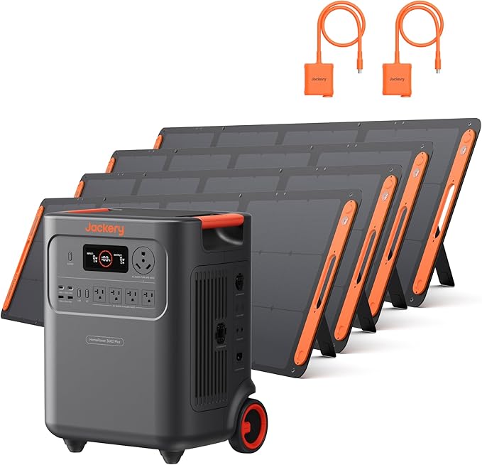 Jackery HomePower 3600 Plus Portable Power Station with 4x 200W Solar Panels and 2x Solar Panel
