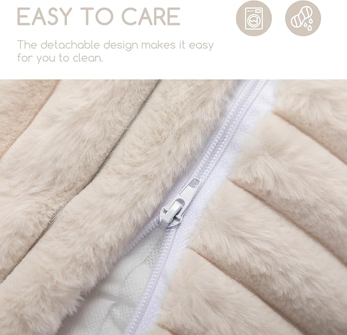 Hollypet Cat Bed Fluffy Plush Mutifuctional Double-Layer Soft Pet Couch Orthopedic Sofa Nest Beds