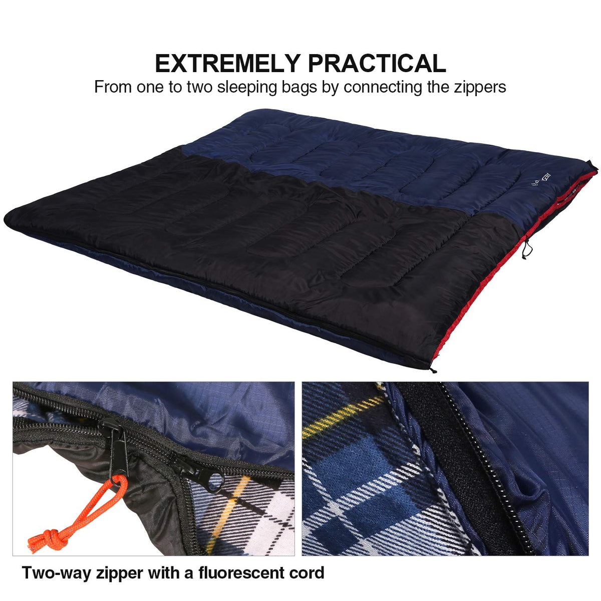 REDCAMP Sleeping Bag - 33 Inches, Navy Blue - product view 5