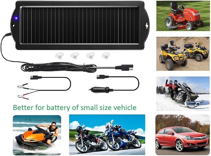 Sunway Solar Car Battery Trickle Charger & Maintainer 12V Solar Panel Power Battery Charger With