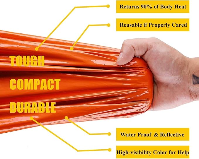 Emergency Sleeping Bag Survival Bivy Sack Use as Emergency Blanket Lightweight Survival Gear for