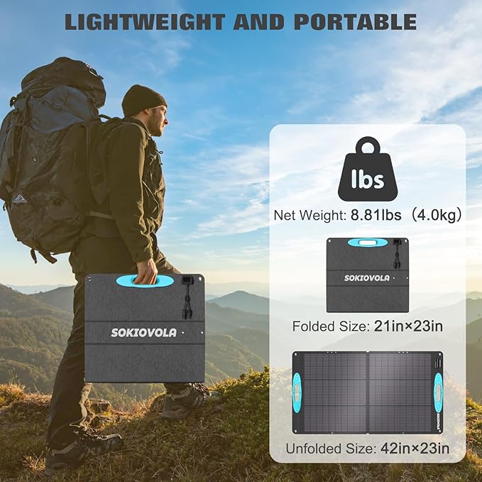 N-Type 16BB 100W Portable Solar Panel for Power Station,ETFE Portable Foldable Solar Charger
