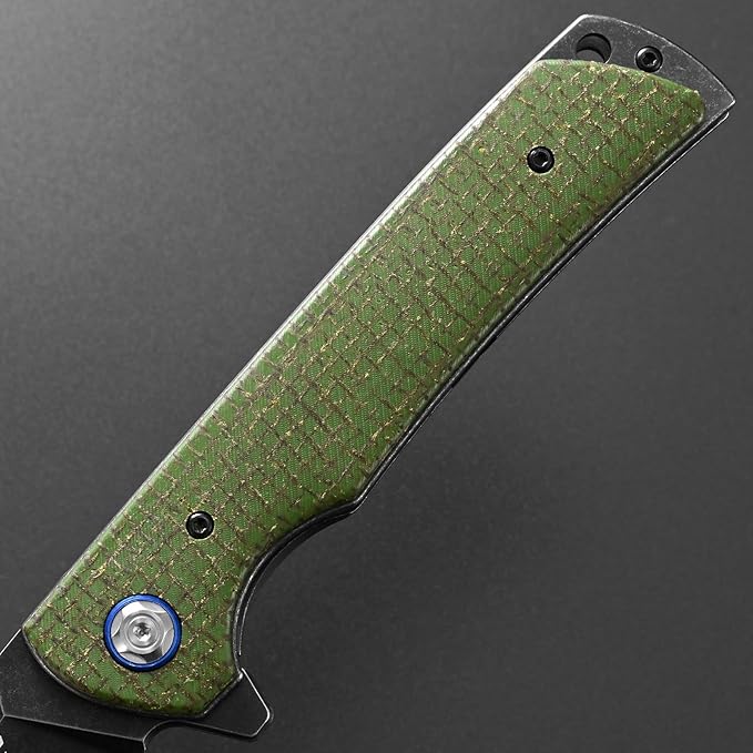 Eafengrow EF973 Folding Knife, D2 Steel Blade Micarta Handle Scale Pocket Knife Folder for Working
