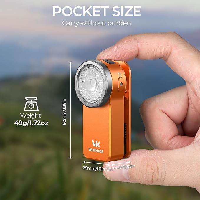Wurkkos HD03 Rechargeable Flashlights EDC Clip-on Light, Bright 680 Lumens Pocket Flashlight