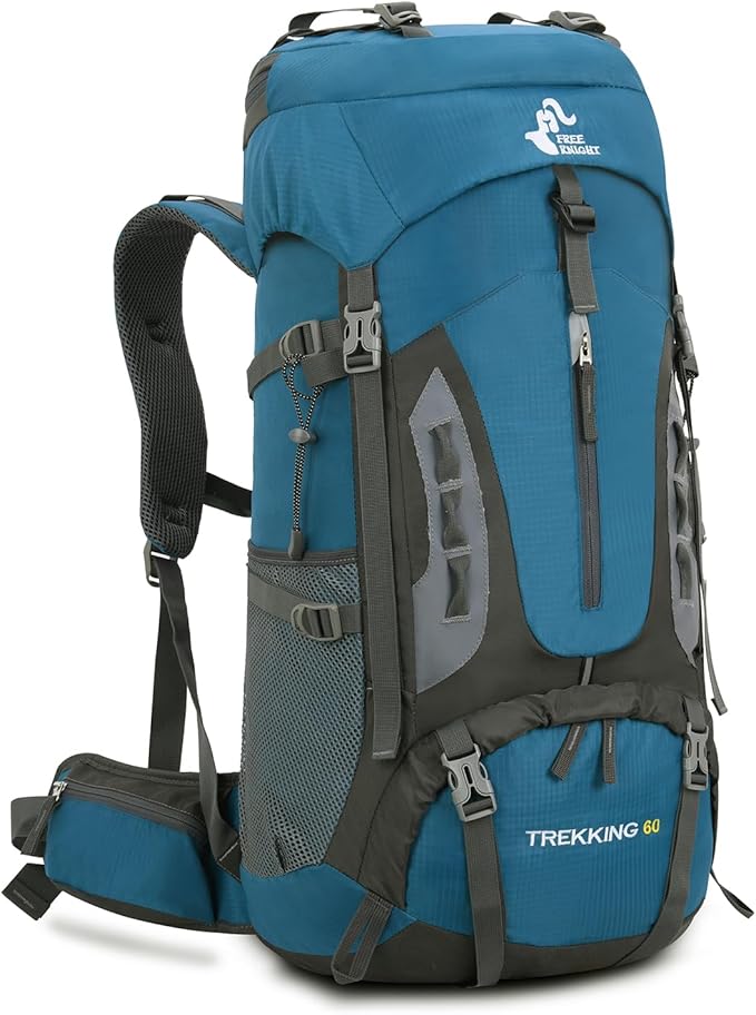 Bseash 60L Hiking Camping Backpack with Rain Cover, Waterproof Large Capacity Outdoor Sport Travel