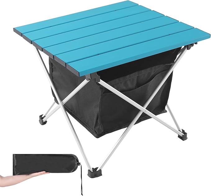 Grope Portable Camping Table Ultralight Aluminum Camp Table with Storage Bag,Beach Table for Sand