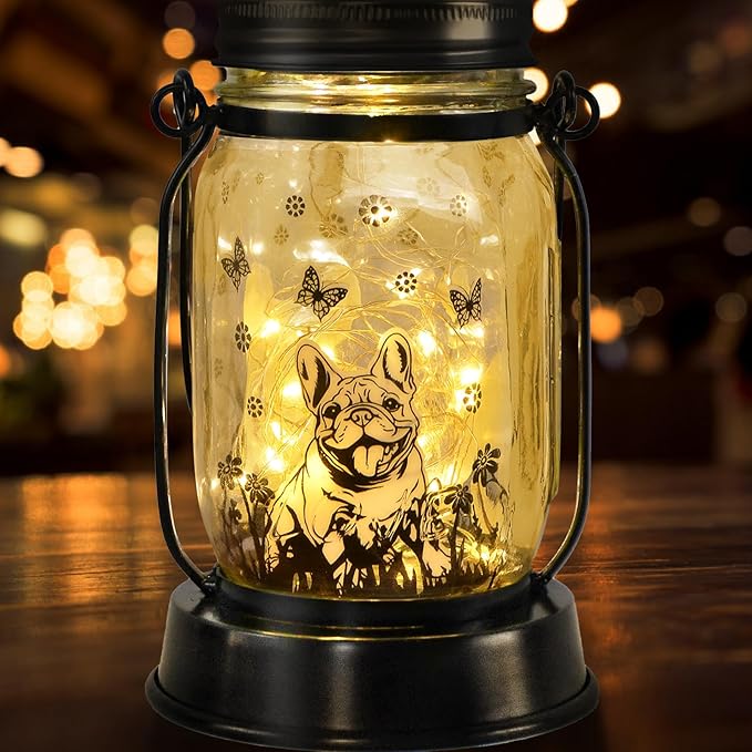 French Bulldog Gifts for Women/Men French Bulldog Solar Lanterns Dog Mom Birthday Dog Lovers
