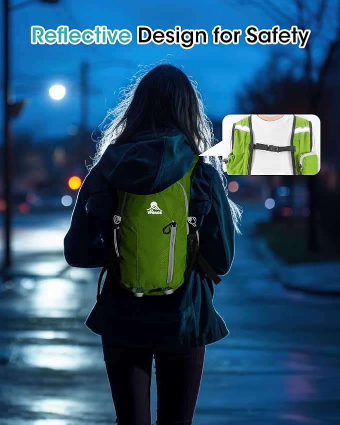 Small Hiking Backpack with Front Phone Holder, Packable Back pack with Chest and Waist Strap