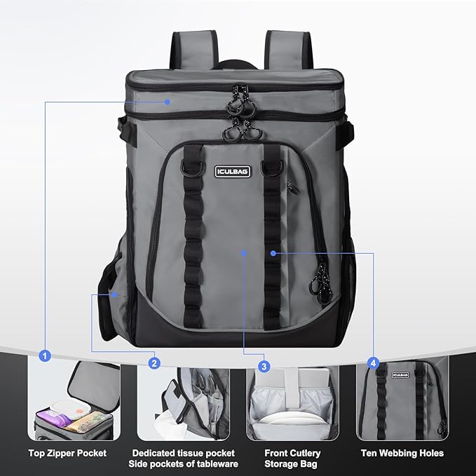 Beach Cooler Backpack for Men 36cans Insulated Backpack Cooler Lunch Bag for Women Camping Hiking