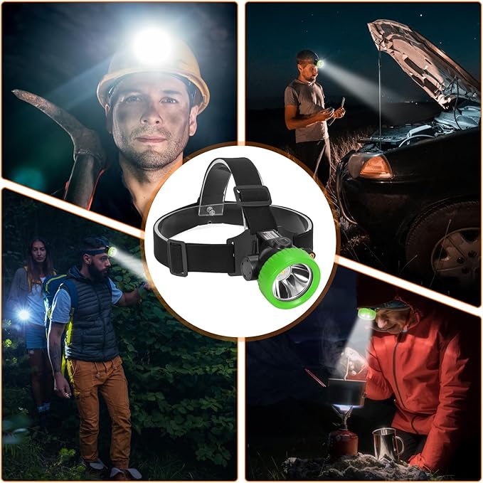 Rechargeable Mining Headlamp with 7 LEDs, Explosion-Proof Cap Light for Coon Hunting, Hard Hat