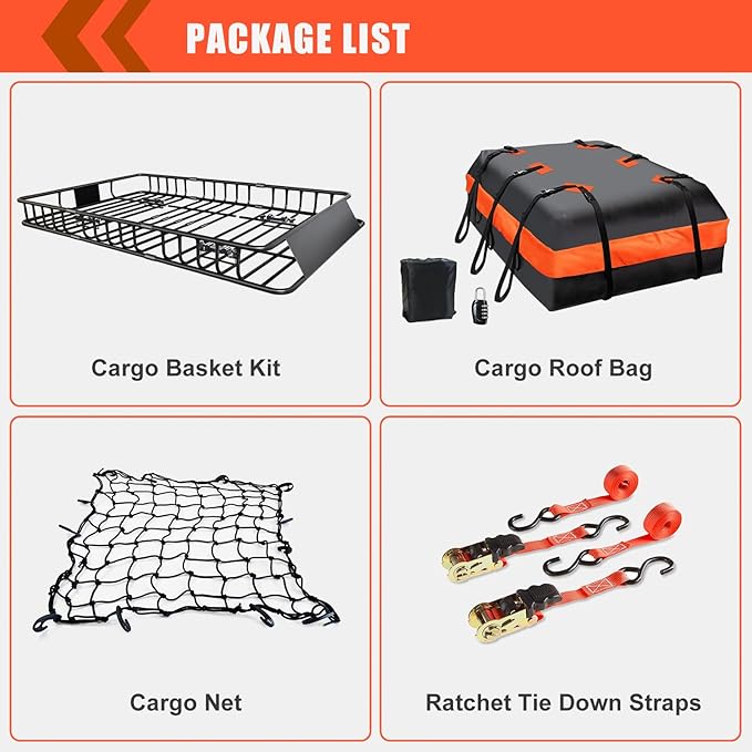 MeeFar Roof Rack Carrier Basket Universal Rooftop 65" X 39" X 6" Large Size Roof Rack + Waterproof