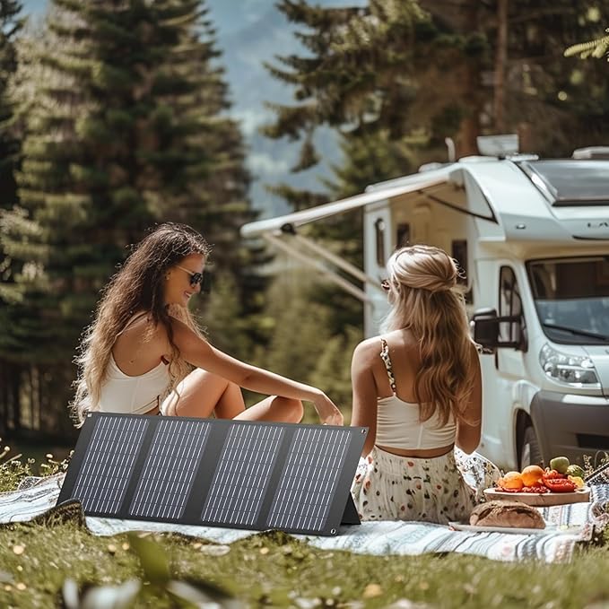 Portable Solar Panel Charger 40W Foldable Solar Panel for Portable Power Station, iPhone, iPad