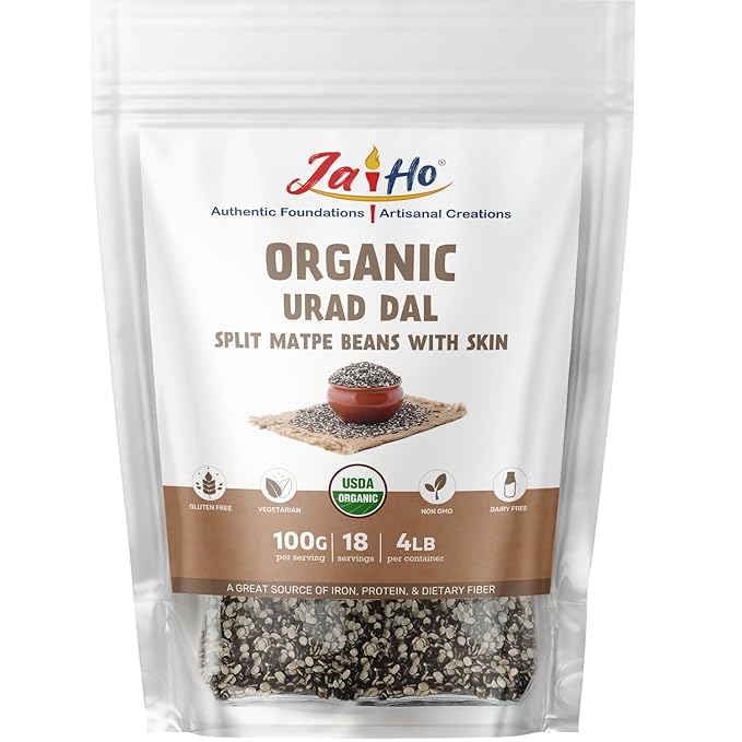 Jai Ho Certified Organic Kabuli Chana Garbanzo Beans 4 lb | Chickpeas Lentils | Indian Kabuli Chole