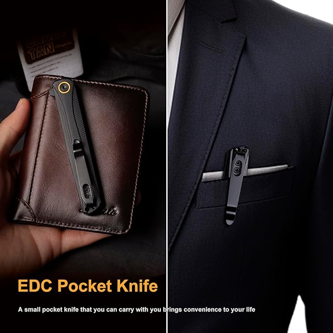 EDC Pocket Knife Canyon, 3.2" D2 Steel Tanto Blade Flip Open,G10 Handle Small Folding Knife with