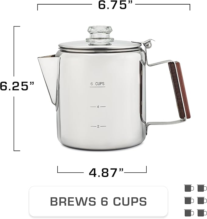 COLETTI Bozeman Percolator Coffee Pot — Coffee Percolator, Camping Coffee Pot – America’s Favorite