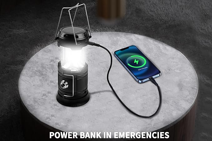 KunHe 24-Pack 1800mAh Collapsible Portable LED Camping Lantern Lightweight Waterproof USB