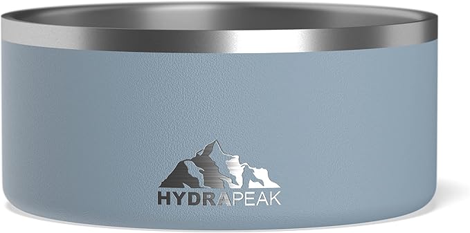 Hydrapeak Dog Bowl; Non Slip Stainless Steel; Water and Food Dish; Large Sized and Small Dogs; 32oz