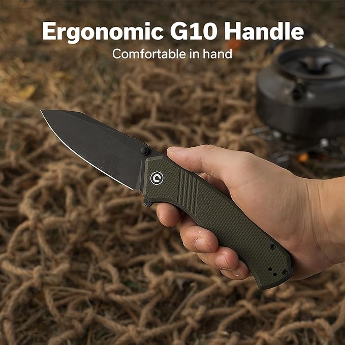 CIVIVI Placoid Pocket Knife for EDC, Folding Knife with 3.67" 14C28N Blade G-10 Handle For Men