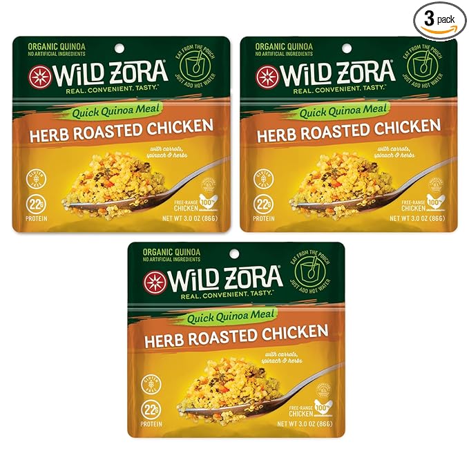 Wild Zora Instant Organic Quinoa Meals - Quick & Tasty Prepared Quinoa Bowls, Pantry Staples