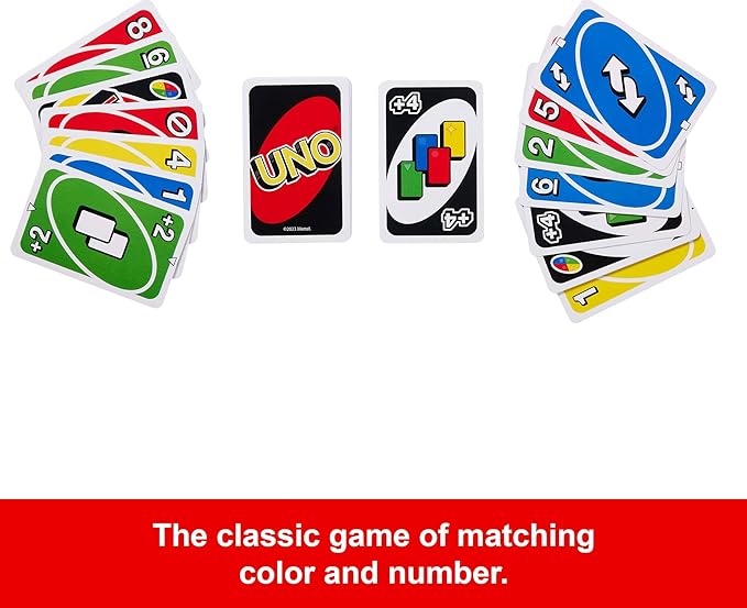 Mattel Games UNO Card Game in a Collectible Storage Tin for Kids, Adults, Families, Parties &