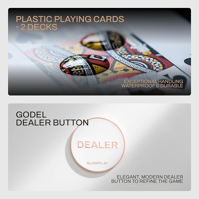 SLOWPLAY Godel Ceramic Poker Chips Set for Texas Hold'em, 500 PCS [with Numbered Values], 39mm &