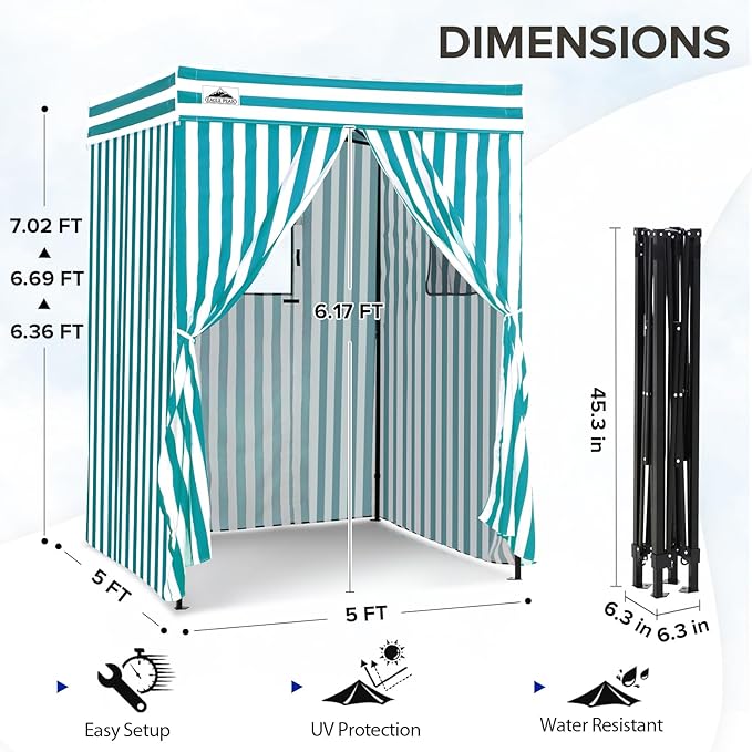 EAGLE PEAK Flex Compact 5x5 Pop-up Canopy Changing Room, Portable Privacy Dressing Room for Indoor