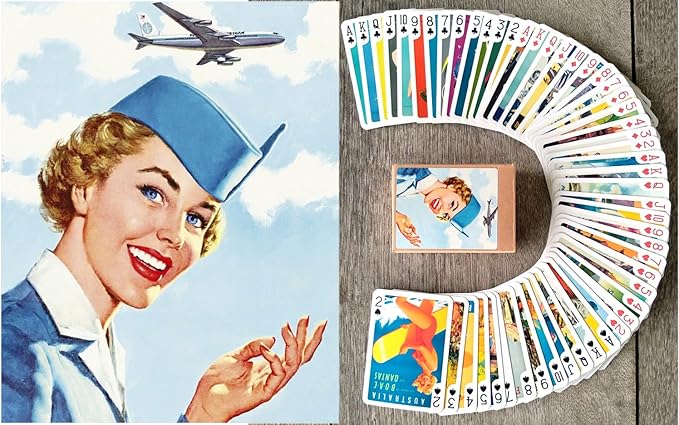 Aviation Vintage Posters Playing Cards (Poker Deck 54 Cards All Different) Vintage Retro Travel