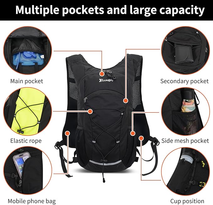 15L Small Hiking Backpack Lightweight Hydration Backpack for Men Women, Warterproof Hiking Daypack