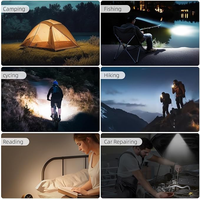 WARSUN Rechargeable LED Camping Lantern Mini Tripod Work Light 6 Modes, 1000 LM High Lumens