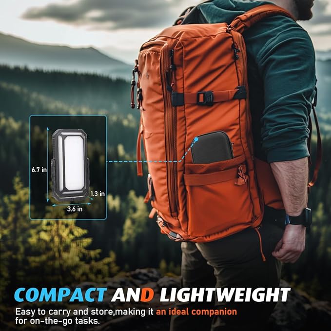 10000mAh Rechargeable LED Camping Lantern with LCD Display, 12 Light Modes, Dimmable & Waterproof