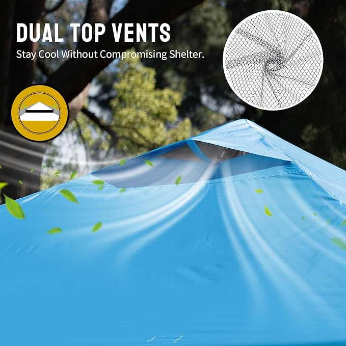 Crown Shades 10x10 Pop Up Canopy - Beach Tent with One Push Setup - Outdoor Sun Shade for Events