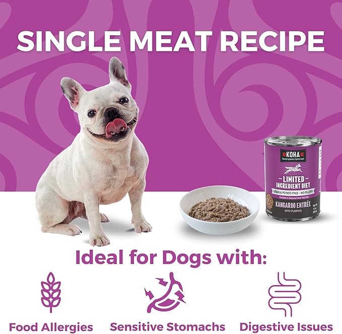 KOHA Limited Ingredient Diet Kangaroo Entrée for Dogs - Grain Free Wet Dog Food with No Fillers
