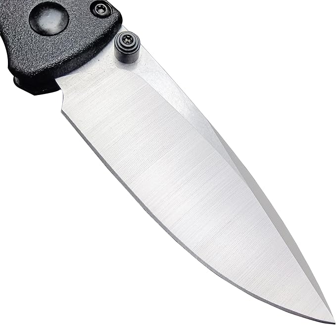 HUAAO Mini Folding Pocket Knife, Plain Edge, Thumb Stud Manual Open, Glass Reinforced Nylon Grivory