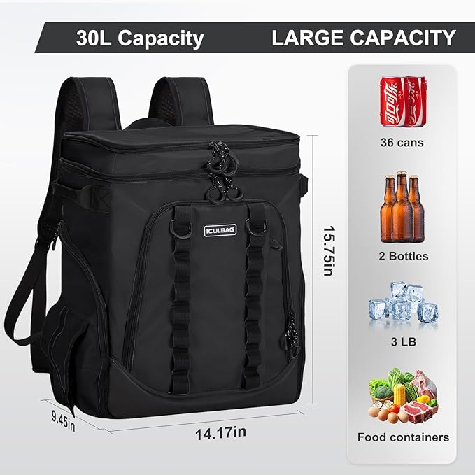 Beach Cooler Backpack for Men 36cans Insulated Backpack Cooler Lunch Bag for Women Camping Hiking