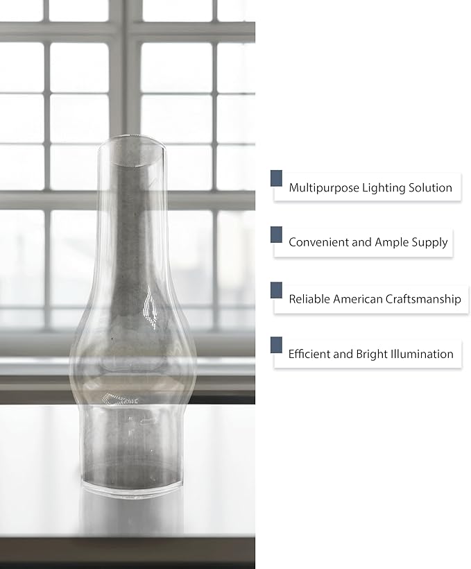 Light of Mine: 1.25" X 4.25" Oil Lamp Replacement Chimney - Clear Smooth Top Borosilicate Chimney