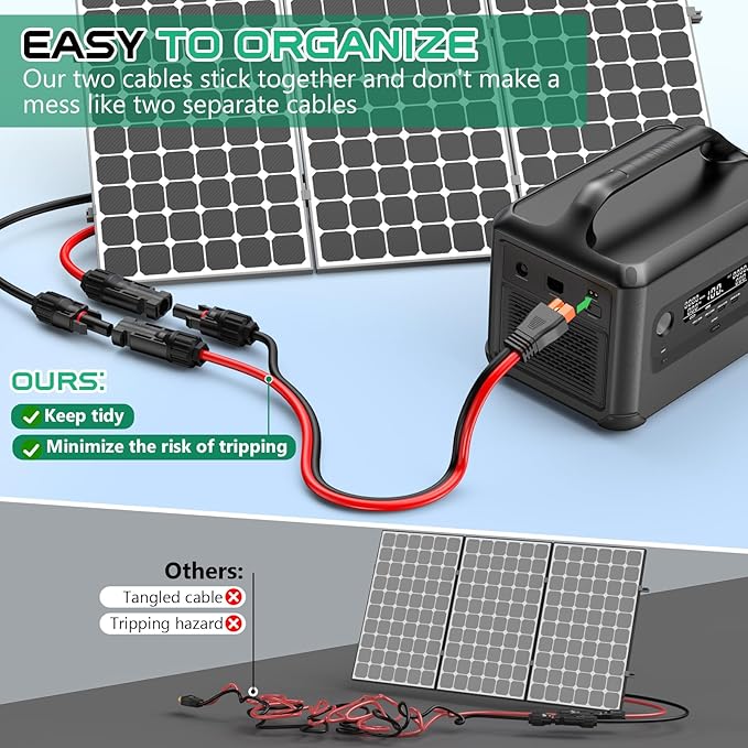 Oududianzi 10AWG XT60i Solar Cable 40FT, XT60i Cable to Solar Connector 3 10 15 20 30 40 50FT