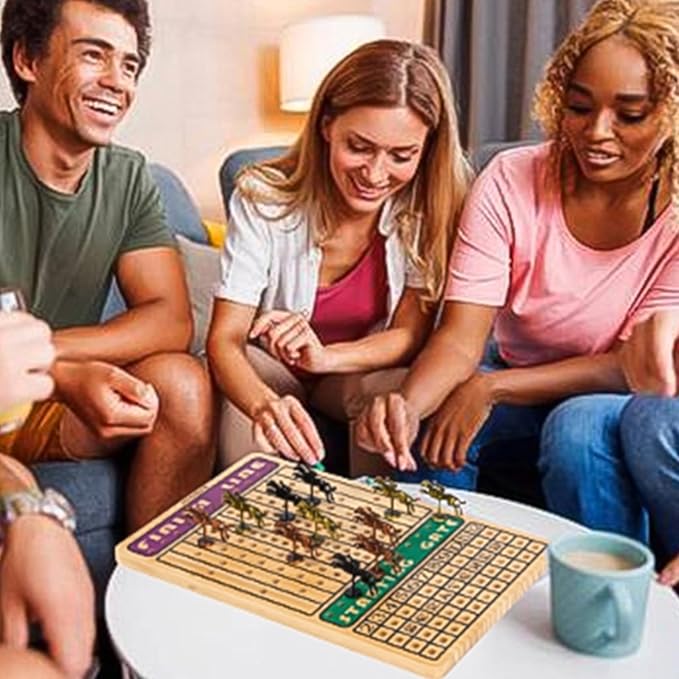 Horse Race Board Game, Horse Racing Game with 11 Luxury Metal Horses, 4 Dice, 2 Boxes of Cards, and