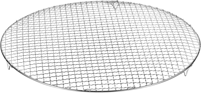 HARFINGTON Round Cooking Rack 17.7-inch Stainless Steel Cross Wire Barbecue Grill Net with 20mm