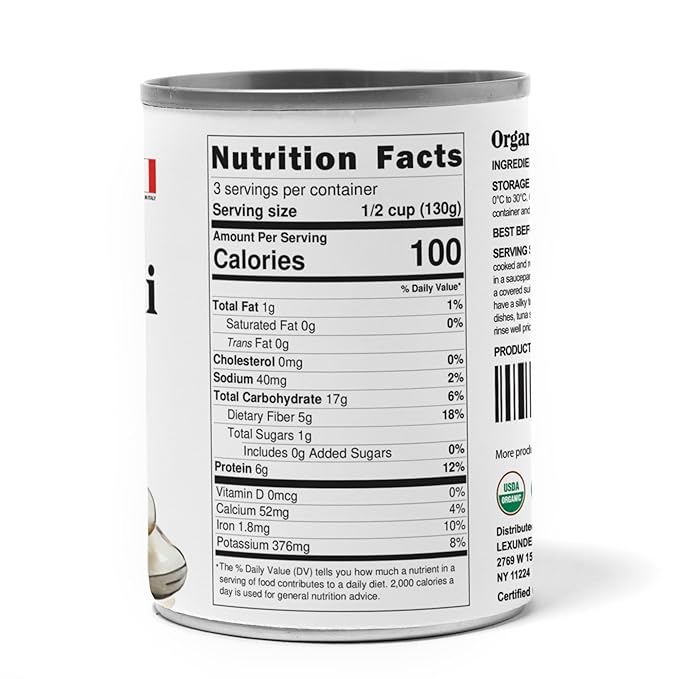 Food to Live Organic Italian Canned Cannellini Beans, 14 oz (Pack of 1) - Unsalted Non-GMO White