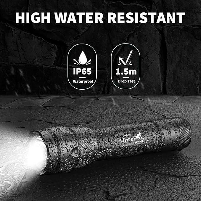 ULTRAFIRE Tactical Flashlight with Holster, 1000 Lumens Single Mode LED Flashlight with Duty Belt