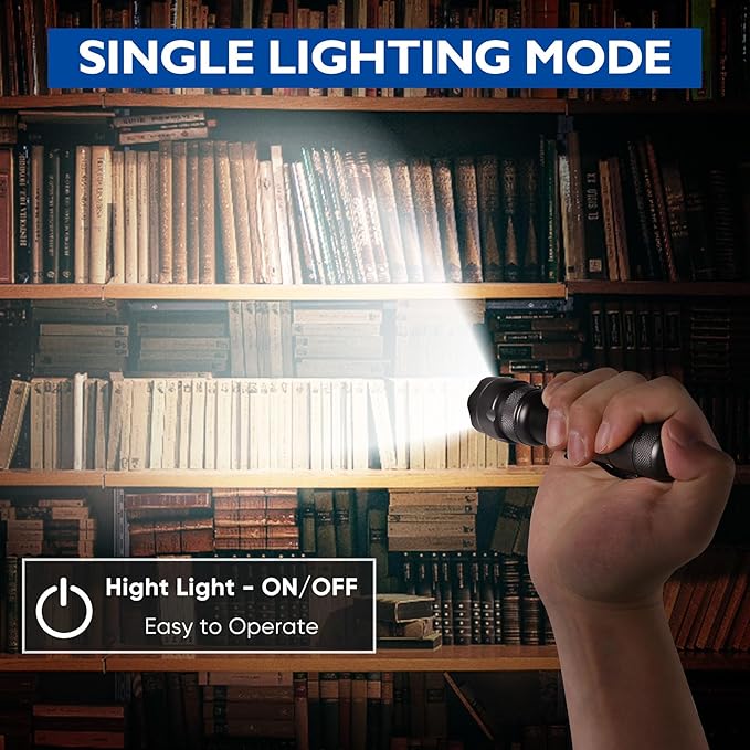 WINDFRIE 2 Pack LED Tactical Flashlights, Single Mode Handheld Flashlights, Bright EDC Emergency