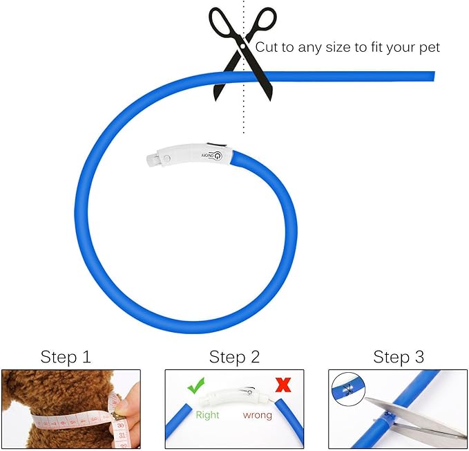 LED Dog Collar,USB Rechargeable Glowing Dog Collars, Light Up Collar Improved Pet Safety