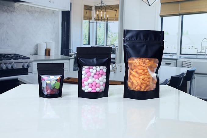 HANSER | Smell Proof Odorless Mylar Resealable Foil Pouch Bags with clear Window | Stand up bottom