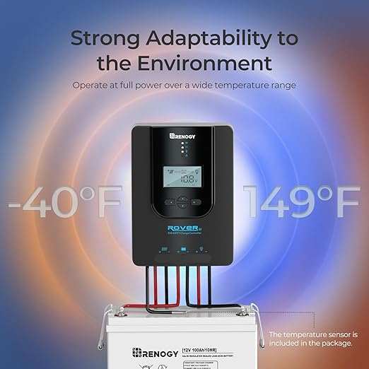 Renogy Rover 30A 12V/24V Auto DC Input MPPT Solar Charge Controller Parameter Adjustable LCD