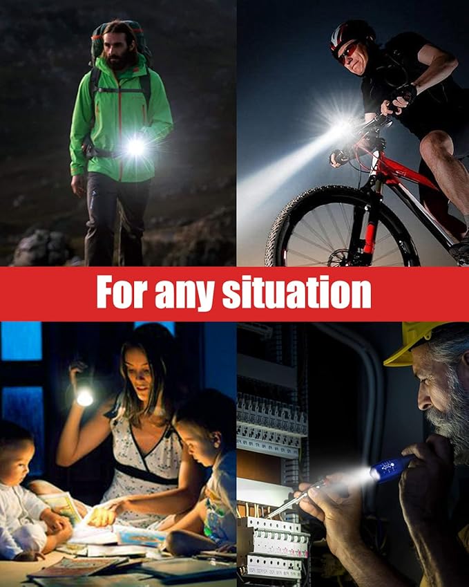 Victoper LED Flashlight 2 Pack Blue, Bright High Lumens Tactical Flashlights High Lumens with 5