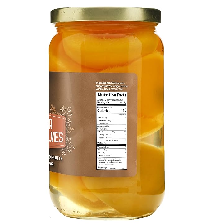 Green Jay Gourmet Vanilla Peaches in a Pint Jar - Fresh Hand Jarred Fruit for Cooking & Pantry