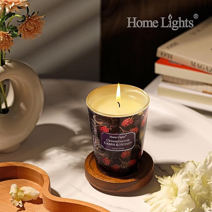 HomeLights Scented Candles for Women & Men, 6.7oz Candle Jars Aromatherapy Single Wick Candle