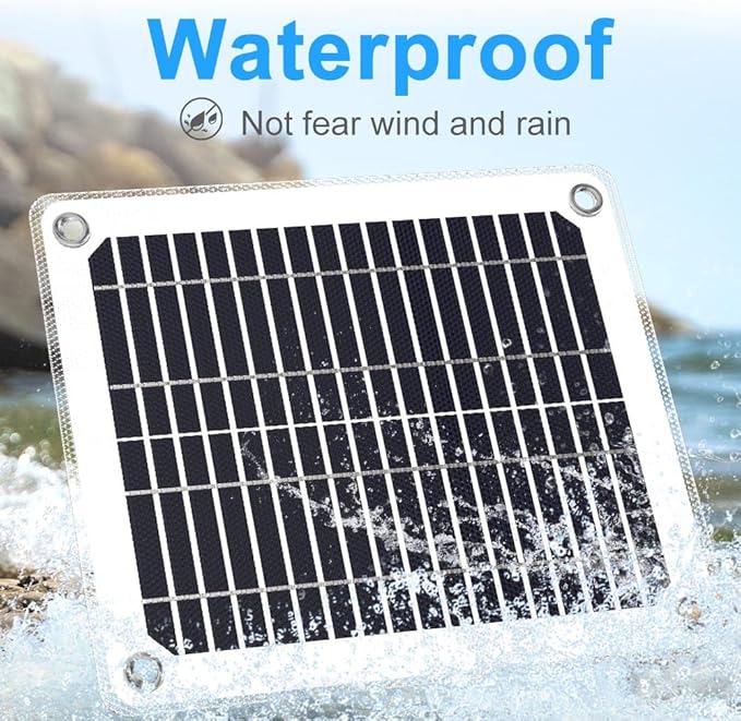 SUNAPEX Solar Battery Charger Maintainer, 5W 12V Portable Waterproof Solar Panel Trickle Charger